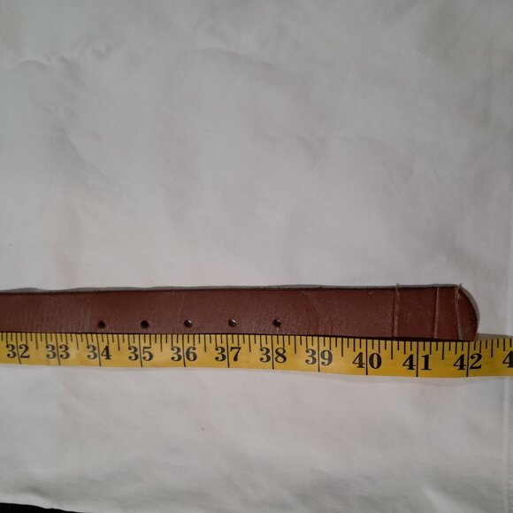 Urban Outfitters Wide Tan Leather Belt with Silver Hardware Size Large - Picture 8 of 8